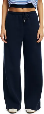 Cotton On Womens Active Plush Tie Waist Wide Leg Sweatpant in Prep Sport Navy at Nordstrom, Size Xx-Small