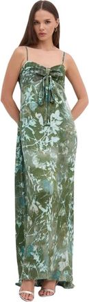 Sandro Ferrone Maxi Jurk - Dames - Maxi kleedjes - Groen - M - Polyester - Kleedjes