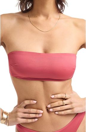 Vitamin A Nala Bandeau Bikini Top in Wild Rose Ecolinen at Nordstrom, Size X-Small