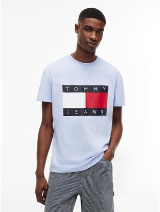 Tommy Hilfiger Mens Tommy Jeans Big Flag Logo T-Shirt - Blue - XL