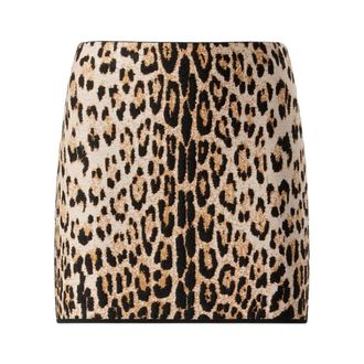 Roberto Cavalli Short Skirts, female, Brown, Size: M Miniskirt With Jaguar Skin Print