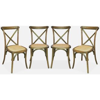 Sweeek Sweeek - Set di 4 sedie da bistrot in legno vintage