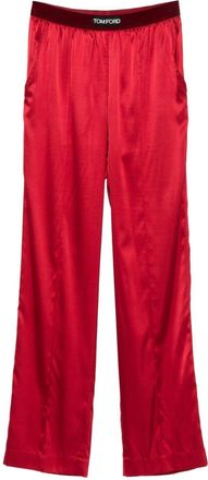 Tom Ford Logo-Patch Trousers - Womens - Silk/Spandex/Elastane