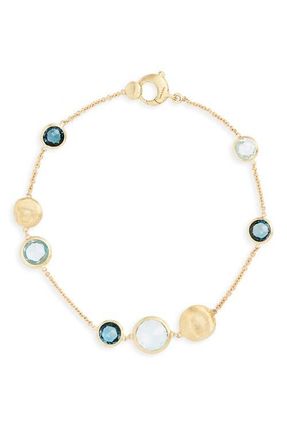 Marco Bicego Jaipur 18K Yellow Gold Semiprecious Stone Bracelet in Yellow Gold/Blue Topaz at Nordstrom, Size 7 In
