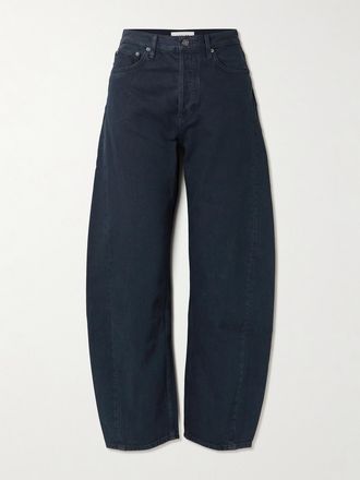 A Gold E Jeans A Gamba Affusolata E Vita Alta Luna Pieced - Blu