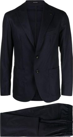 Tagliatore single-breasted virgin wool blend suit - men - Virgin Wool/Polyamide/Elastane/Cashmere/Viscose/Modal/Cotton - 50 - Blue