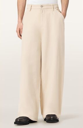 AllSaints Jackson Barrel Leg Trousers in Pebble White at Nordstrom, Size 28