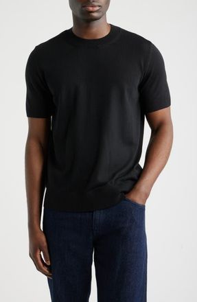 BOSS Umauro Wool Knit T-Shirt in Black at Nordstrom, Size Xx-Large