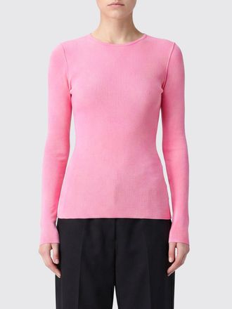 Msgm T-shirt slim fit a maniche lunghe in viscosa con scollo a girocollo