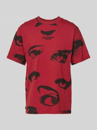 The Hundreds T-Shirt mit Label-Stitching Modell SURVEILLANCE in Rot, Gr&ouml;&szlig;e L