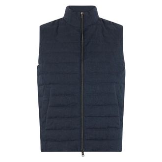Herno Vests, male, Blue, Size: 3XL Padded Gilet with Zip