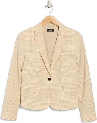 Theory Shrunken Plaid Wool Blazer in Desert Multi at Nordstrom Rack, Size 00