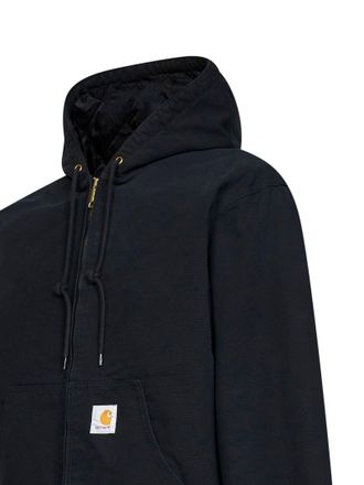 Carhartt Work in Progress Quilted Hooded Organic Cotton Bomber Jacket - Black
