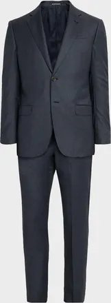 Emporio Armani Men & apos;s 130 & apos;s Wool Petite Check G Line Two-Piece Suit