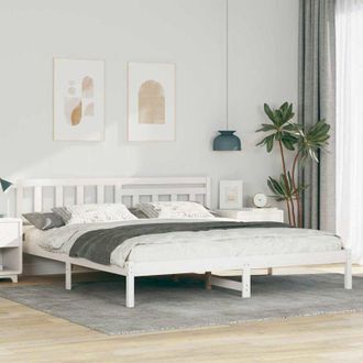 vidaXL Vidaxl - Estructura De Cama Blanco 200 X 200 Cm Madera Maciza De Pino