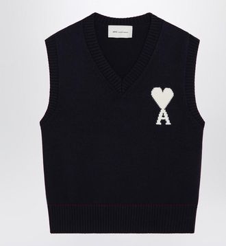 Ami AMI Paris De Coeur Ink-Colour Sweater