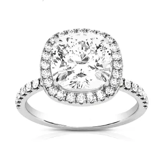 Vir Jewels 2 cttw Cushion Lab Grown Diamond Engagement Solitaire Ring in 14K White Gold For Women