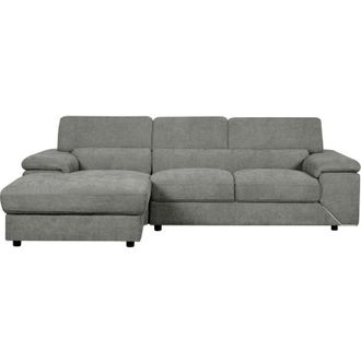 Habitat et Jardin Divano angolare in tessuto ciniglia London - 4 posti - Grigio