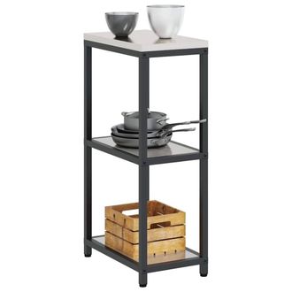 Berkfield Home Kitchen Storage Shelf with Storage Silver Stainless steel