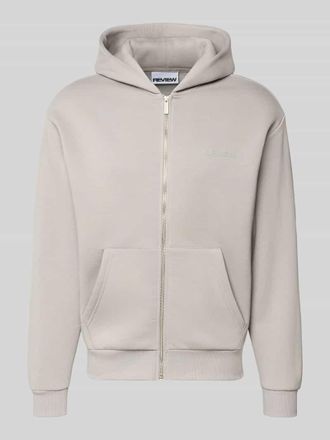 Review Regular Fit Sweatjacke mit K&auml;nguru-Tasche in Hellgrau, Gr&ouml;&szlig;e XXL