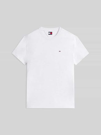Tommy Jeans Regular Fit T-Shirt aus reiner Baumwolle in Hellgrau Melange, Gr&ouml;&szlig;e XXL