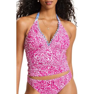 Tommy Bahama Paisley Daze Reversible UPF 50+ Tankini in Hibiscus Pop Rev at Nordstrom, Size X-Small