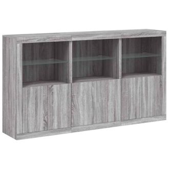 Berkfield Home Sideboard with LED Lights Grey Sonoma 181.5x37x100 cm