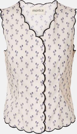 Montce Swim Cynthia floral scalloped cotton vest