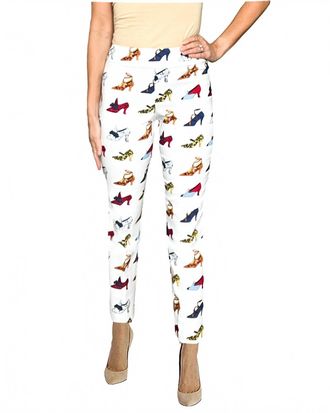 Krazy Larry Pull On Pants With Heels In White