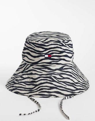 Tommy Jeans Cappello da pescatore con stampa zebrata-Multi