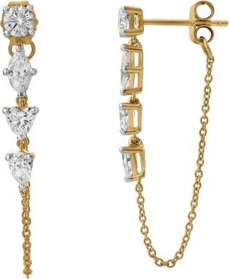 LuvMyJewelry Elenya 14K Gold Lab Grown Diamond Drop Earrings - 1.25 Ct