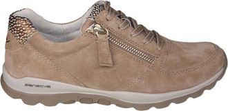 Gabor Rollende wandelsneaker voor dames - Beige - Dames - Sneakers - Beige - 42 1/2 EU - Su&egrave;de - Schoenen
