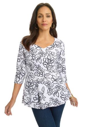 Jessica London Knit Crepe Sweetheart Neckline Peplum Top in White Floral at Nordstrom, Size Medium