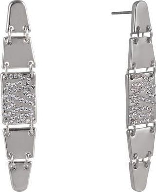 Shelli Segal Pav&eacute; Crystal Linear Drop Earrings in Silver at Nordstrom Rack