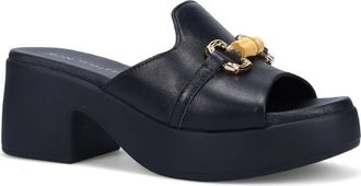 Ron White Gwyna Platform Slide Sandal in Onyx at Nordstrom, Size 10-10.5Us