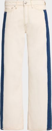 Rag & Bone Featherweight Logan Mid-Rise Two-Tone Jeans