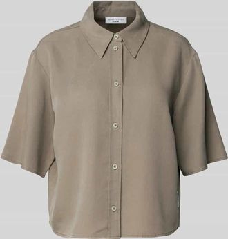 Marc O'Polo Denim Marc OPolo Denim Cropped Hemdbluse mit Knopfleiste in Oliv, Größe L