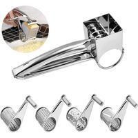 OEM Rallador De Queso Con 4 Cuchillas De Acero Inoxidable, Rallador De Cocina Multifuncional Para Parmesano, Jengibre Y Verduras - Crezuo