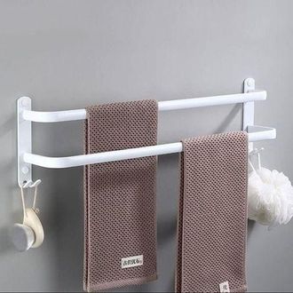 OEM Toallero Blanco De Pared, Barras Multicapa Con Ganchos, Soporte De Aluminio Que Ahorra Espacio Para Ba&ntilde;o, Cocina De Hotel, Estilo Contempor&aacute;neo, 2 Niv
