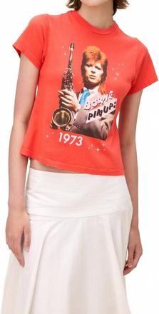 Daydreamer David Bowie 1973 Pinups Vintage Tee In Radiant Watermelon