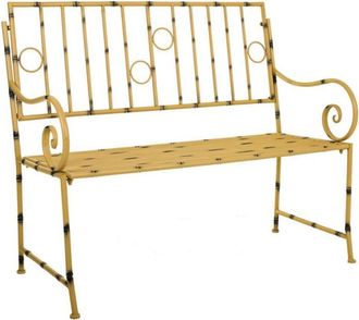 Wanderlust Deco Banco de metal amarillo 126x50x92