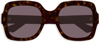 Gucci Occhiali da sole oversize - Marrone