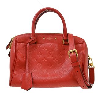 Louis Vuitton Speedy Bandouliere Nm Monogram Empreinte Leather Red Leather Handbag (Pre-Owned)