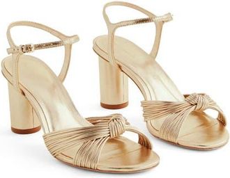 Reformation Petra Cylinder Heel Sandal in Gold at Nordstrom, Size 7
