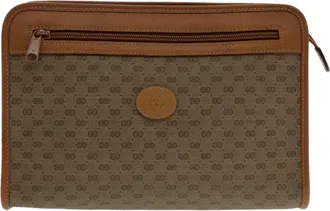 Gucci Beige Canvas Clutch Bag (Pre-Owned)