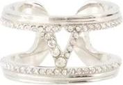 Valentino Garavani Zilveren Ovalette Ring met Swarovski Kristallen - Dames - Ringen - Grijs - 50 MM - Accessoires