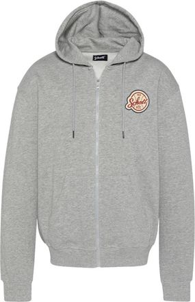 Schott NYC Baseball Zip Hoodie - Heren - Vesten met rits - Grijs - S - Katoen - Hoodies & sweatvesten