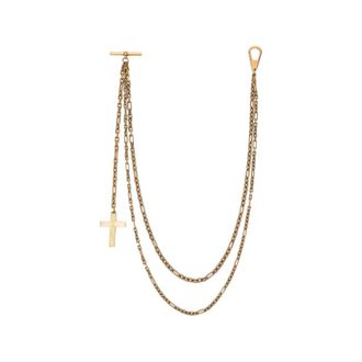 Khaite Cross-pendant Layered-chain Keyring