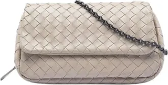 Bottega Veneta Pre-owned Clutches, female, Beige, Size: ONE SIZE Pre-owned Woven Crossbody Bag