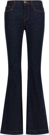 Roberto Cavalli logo-patch flared jeans - women - Cotton/Cotton/Elastane - 40 - Blue